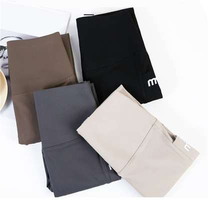 Solid Seamless Leggings With Pocket