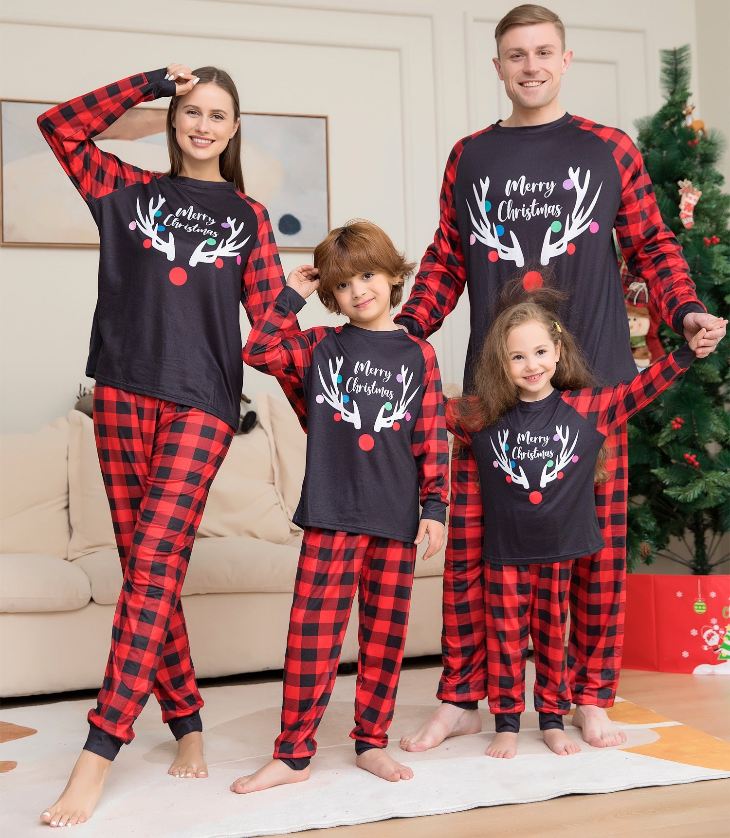Christmas Printed Matching Family Pajama Set