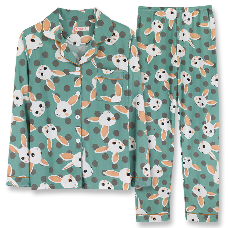 Green Rabbit Pajamas Set