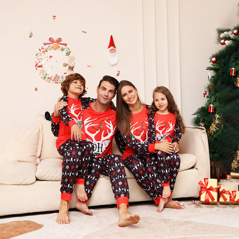 Deer Pattern Christmas Matching Family Pajamas