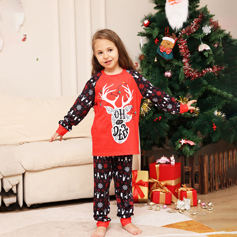 Deer Pattern Christmas Matching Family Pajamas