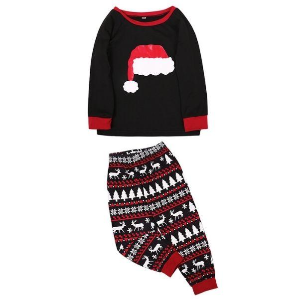 Christmas Hat Print Pajama Set For Men