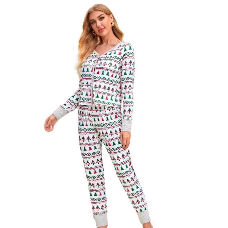 Christmas Printed Pajama Set For Women