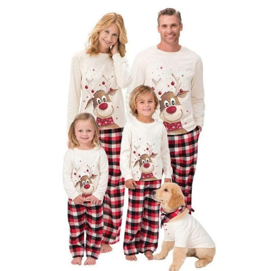 Holiday Family Matching Reindeer Pajamas Sets