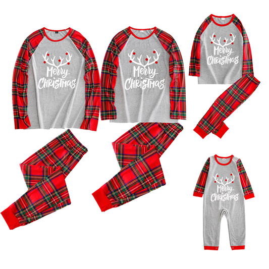 Christmas Deer Pattern Print Pajama Sets