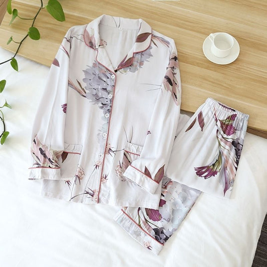 Lilac Flowers Pajamas Set