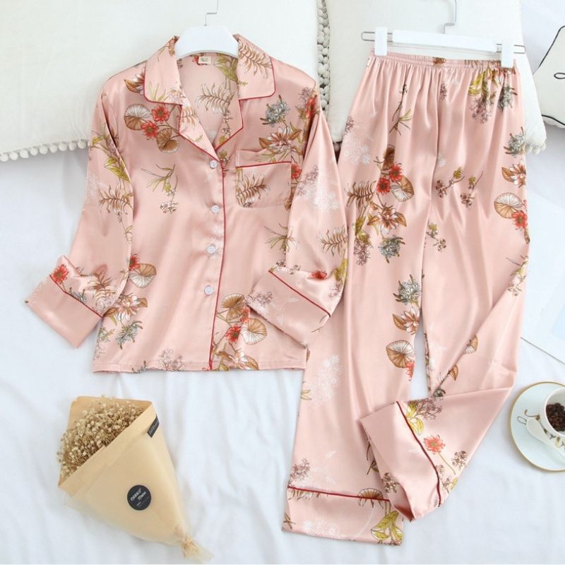 Pink Flowers Pajama Set