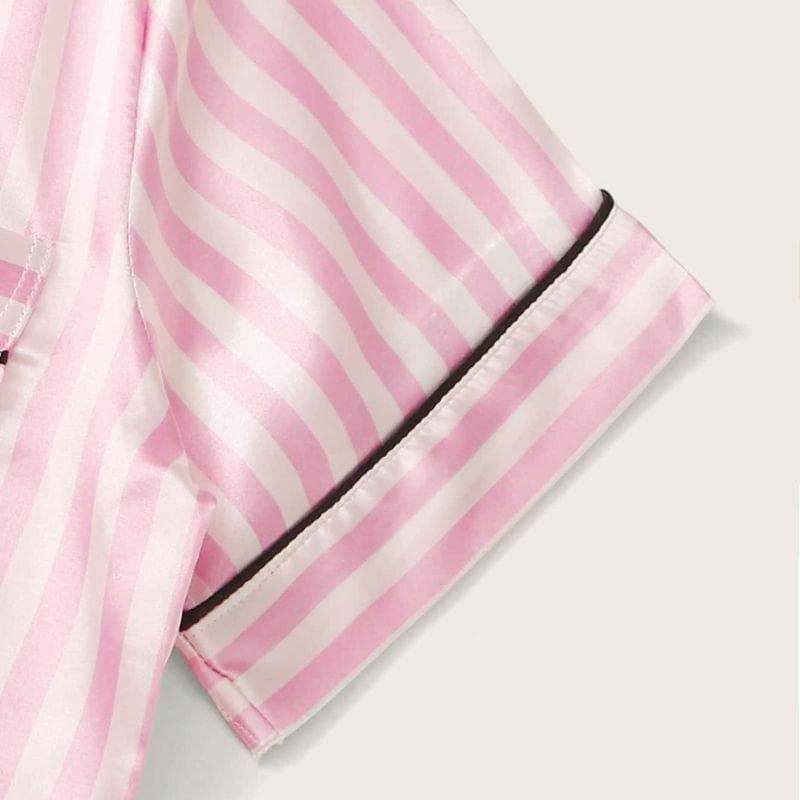Pink Silk Shorts Sleepwear Set for Women