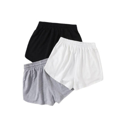 3 Pack Solid Drawstring Waist Shorts